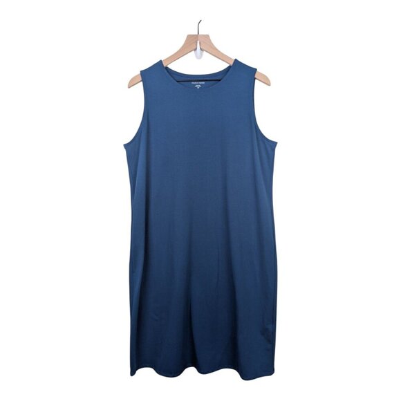 Eileen Fisher | Organic Pima Cotton Stretch Jersey Tank Dress | Large - Picture 4 of 10